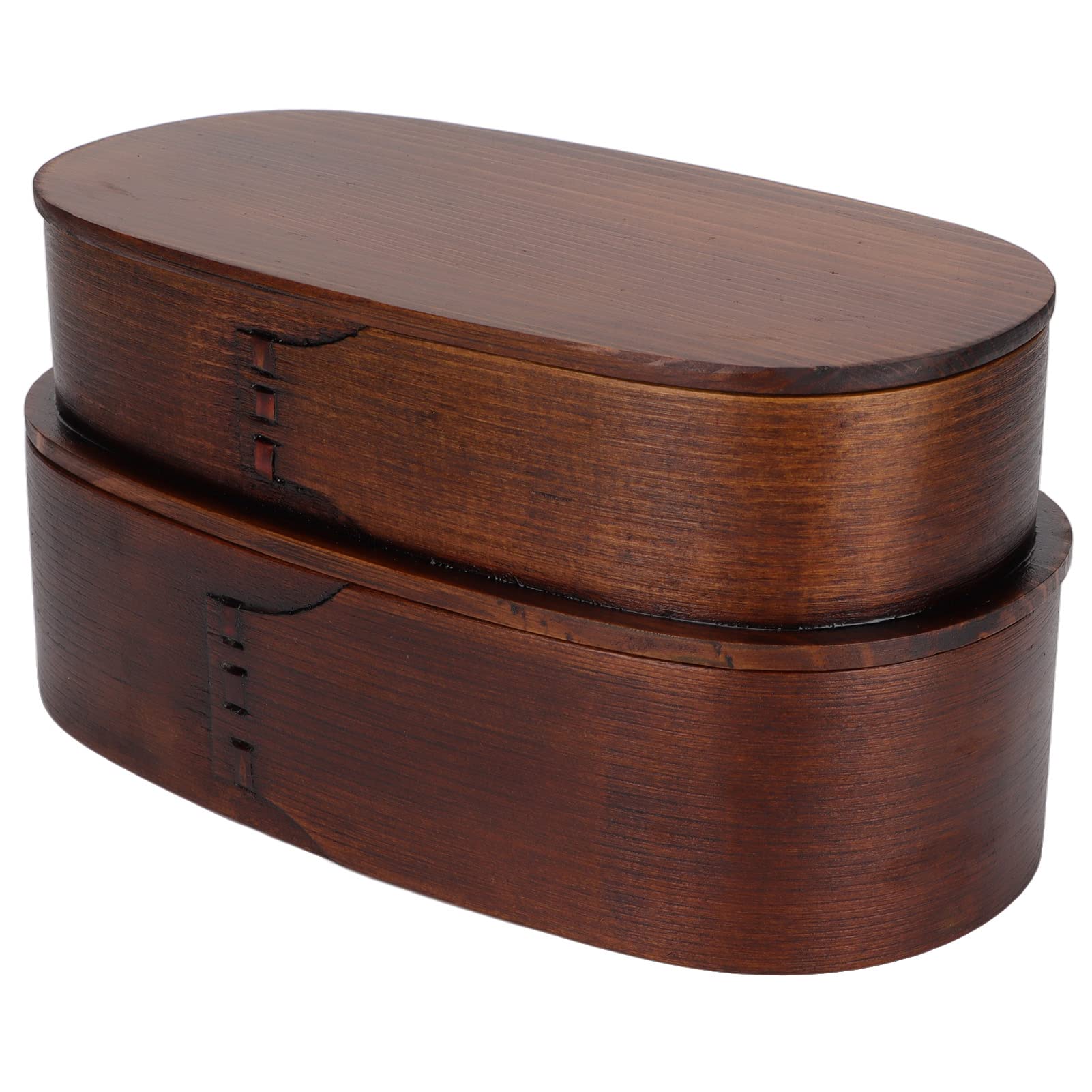 Boîte japonaise en bois lisse à 2 couches pour repas chic