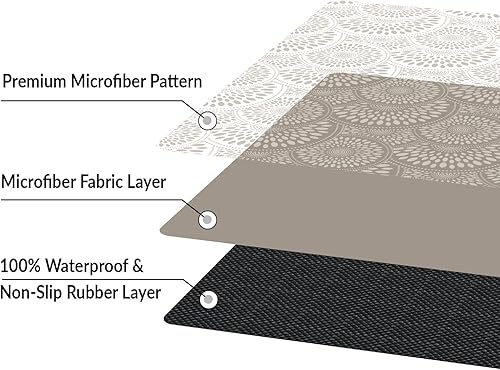 Miniatura 4 de Alfombrilla Shape28, ultra delgada para la cocina, con respaldo de goma antideslizante, 35 x 23 pulgadas, capuchino