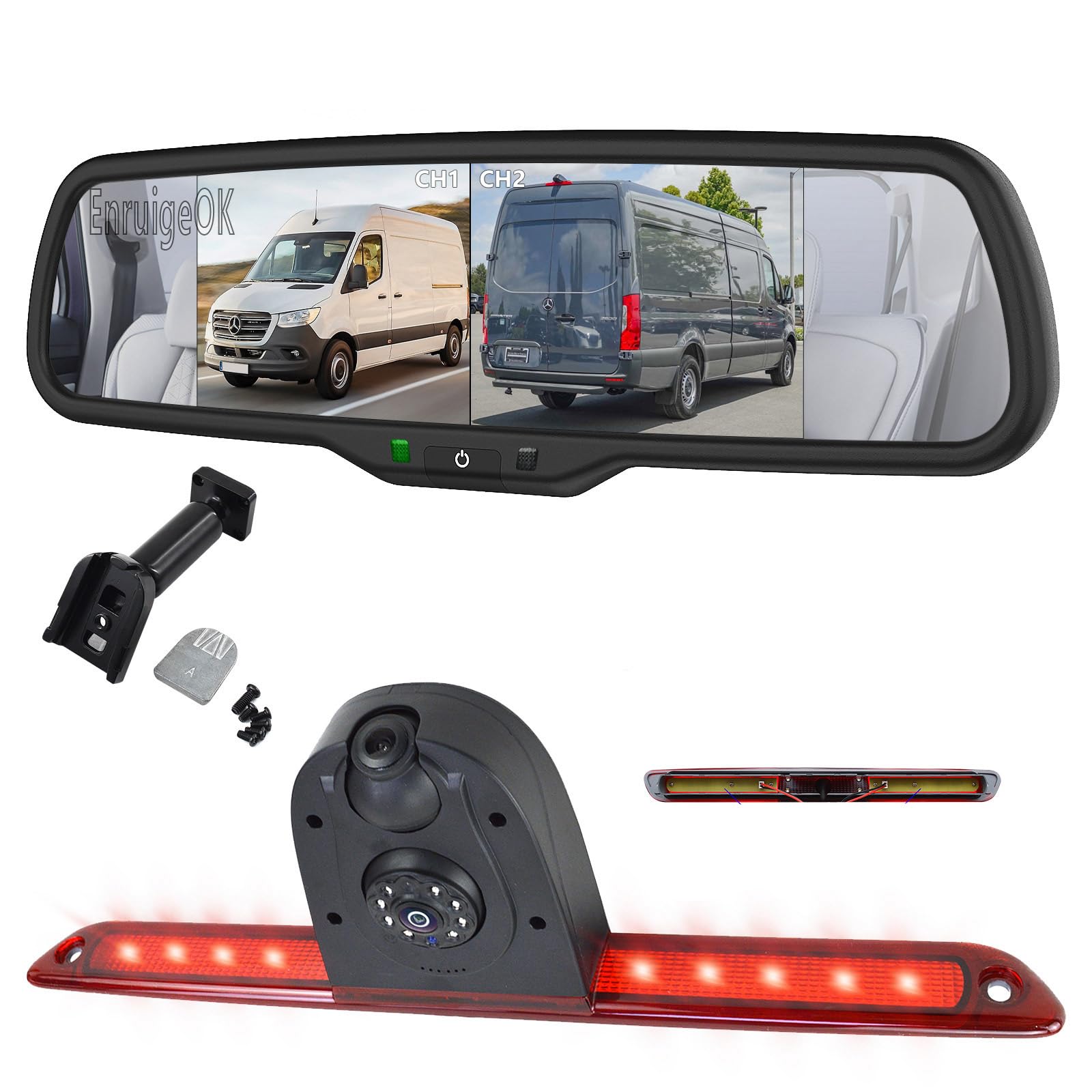 Caméra de recul double objectif pour MB Sprinter W906 et VW Crafter avec écran divisé