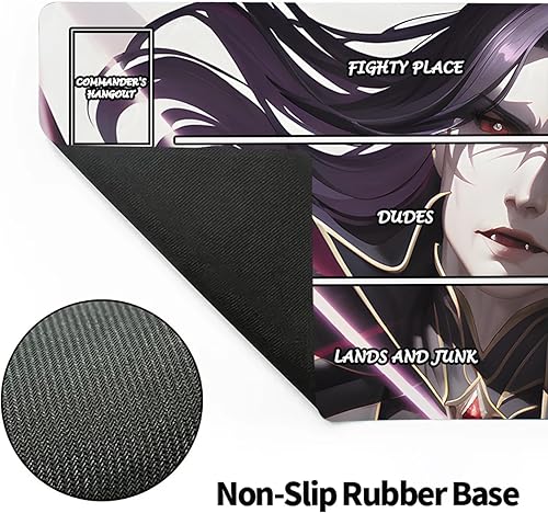 Miniatura 3 de Tapete de juego MTG con zonas, tapete de juego TCG para juego de cartas coleccionables de 24 x 14 pulgadas, tapete de juego Evil Anime Girls Series