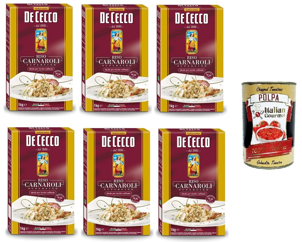 Italian Gourmet Riso Carnaroli Superfino Mittelkorn Risotto Reis 6 x 1000g
