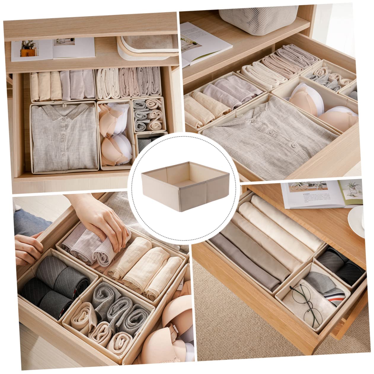 3piezas Contenedor De Calcetines Armario De Almacenamiento Organizador De Sujetadores Compartimentos Caja Multiusos