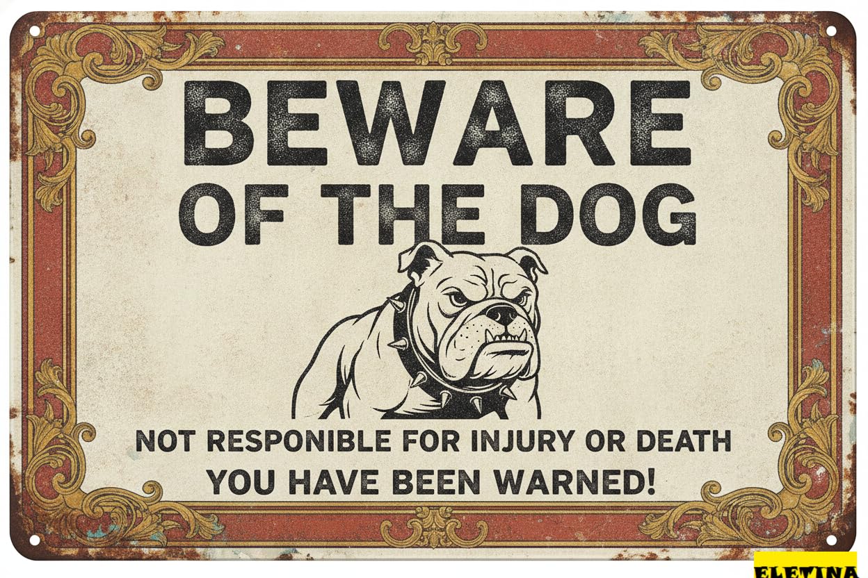 Tin Sign for Man Cave Beware Of The Dog Beagle You Have Been Warned Aluminum Metal Tin S Outdoor Yard Warning Fence Yard Home Kitchen Farm Garden Wall Decor 8x12 Inch Private Property Decorative