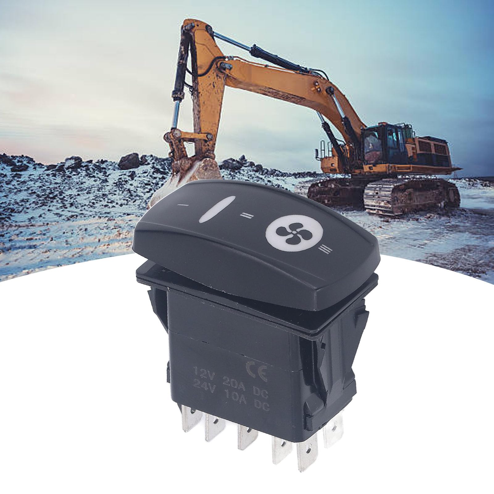 Leapiture 2144695 Backhoe Loader Switch Excavator Rocker Switch Vehicle Rocker Switch Industrial Rocker Switch for 414E 416E 420E 430E