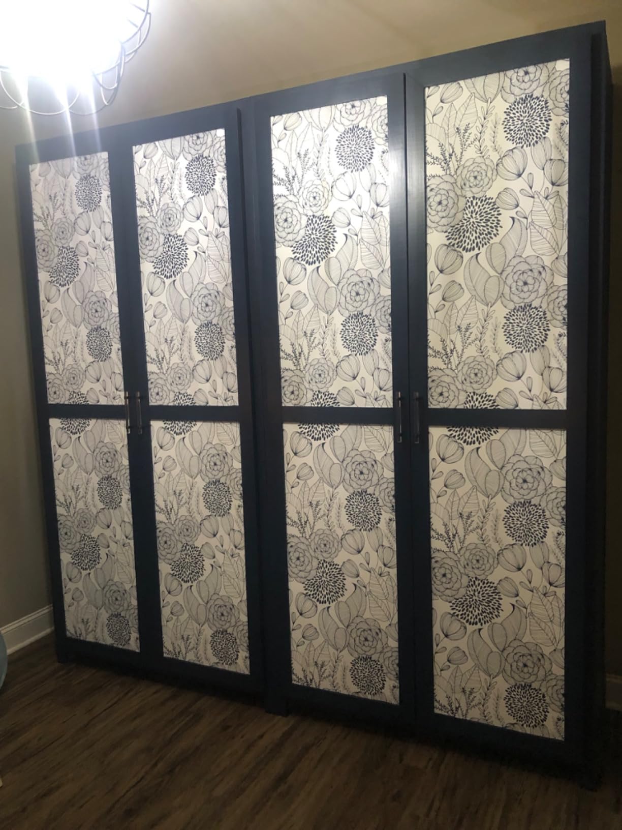 6/mo Finance NuWallpaper NUS3830 Navy Secret Garden Peel & Stick Wallpaper, Blue Buy Now