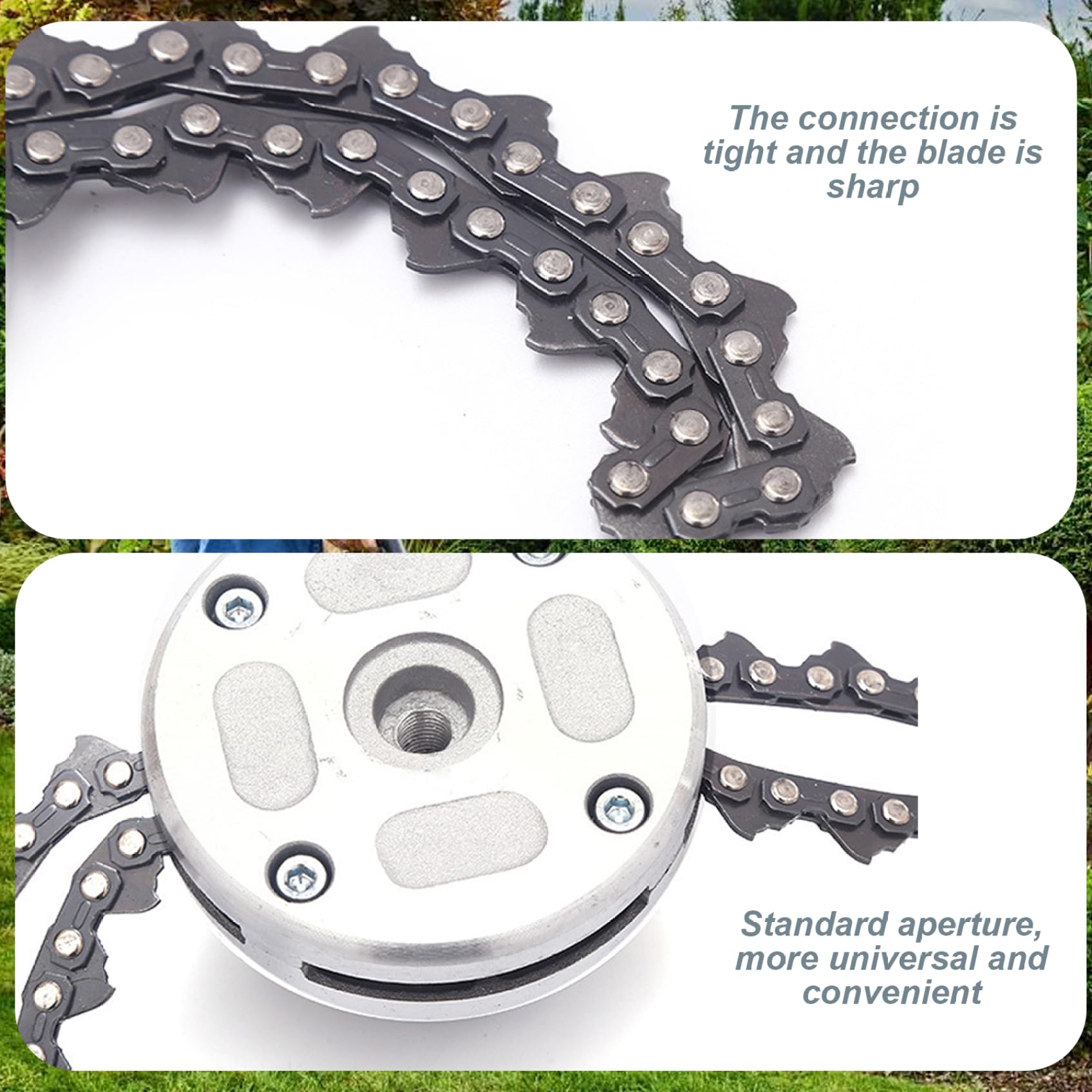 Lawn Mower Trimmer Head, Metal Chain Trimmer Head Replacement Parts, Grass Cutter Spare Parts Tools for Outside Garden
