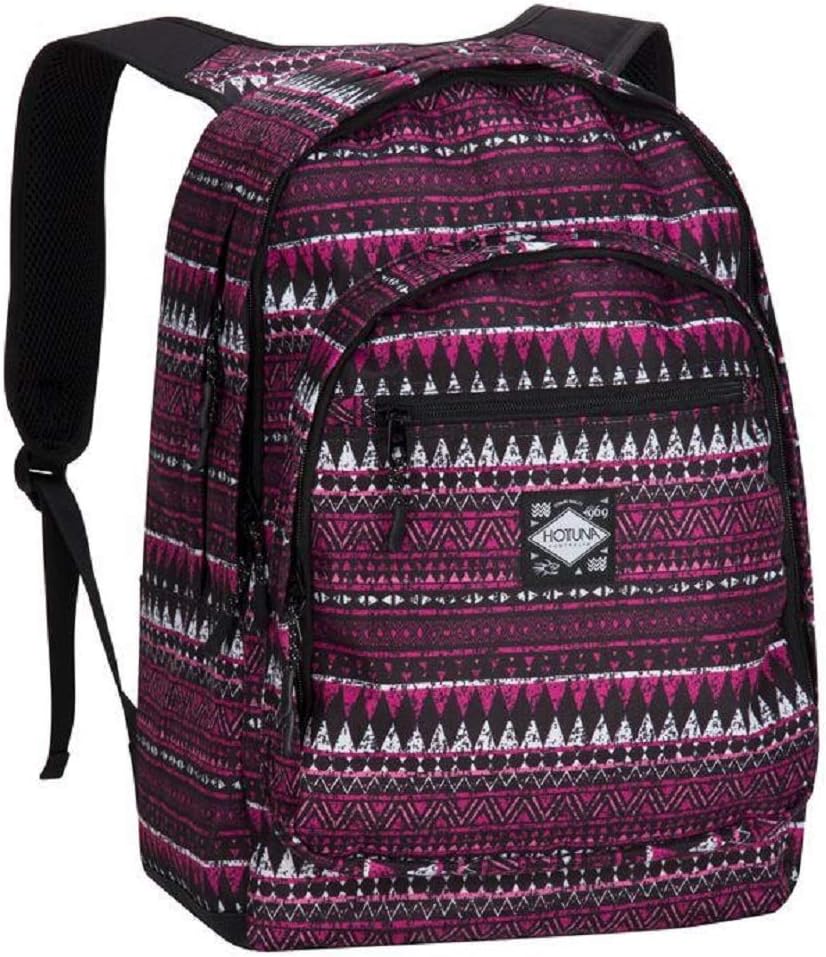 Unisex Branded Hot Tuna Summer Print Backpack Rucksack Bag H46 x W35 x D16 cm (N, Pink Tribal)