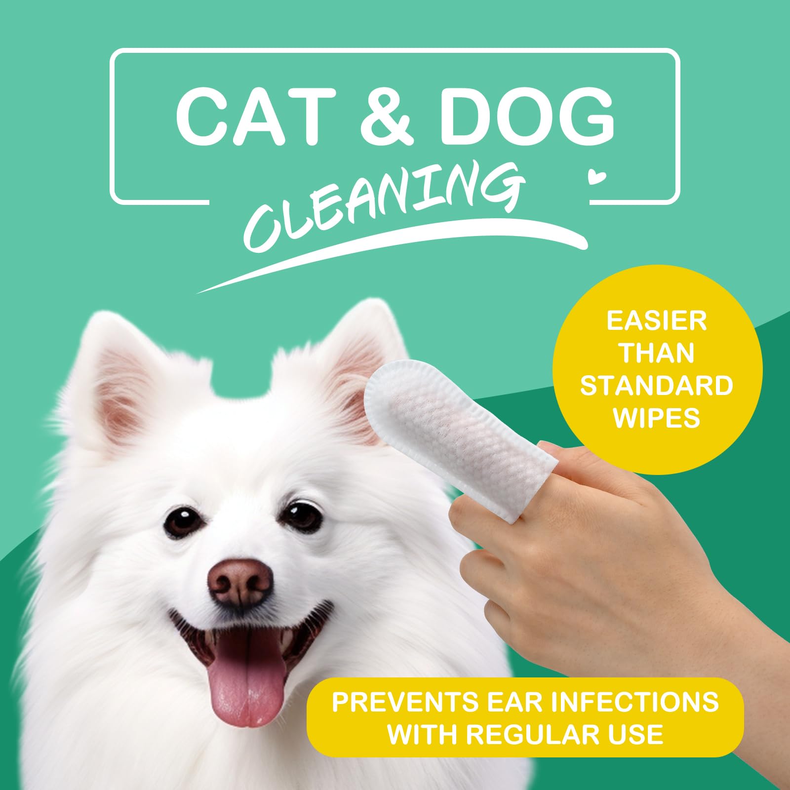 100pk XL Dog Ear Wipes, white, 100 Dog Ear Wipes - Image 2