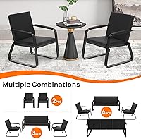 Vista 7 de Walmokid Silla de invitados para sala de espera con brazos acolchados, muebles de oficina de piel sintética, sillas de recepción de conferencias