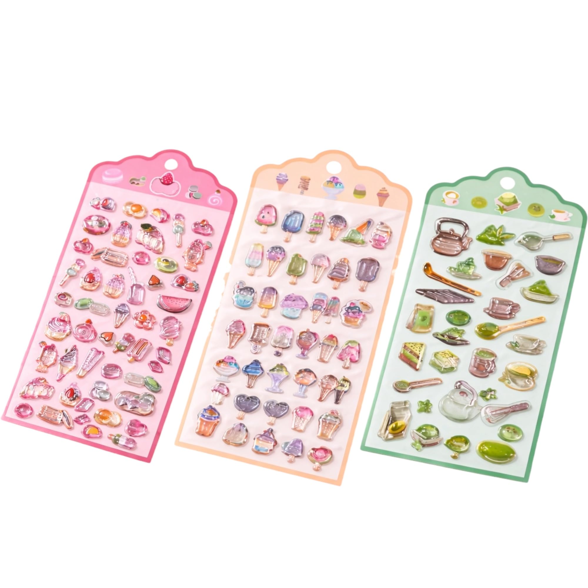 Amazon | 【3枚セット】3D シール ぷっくり 立体 デコ シール カラフル
