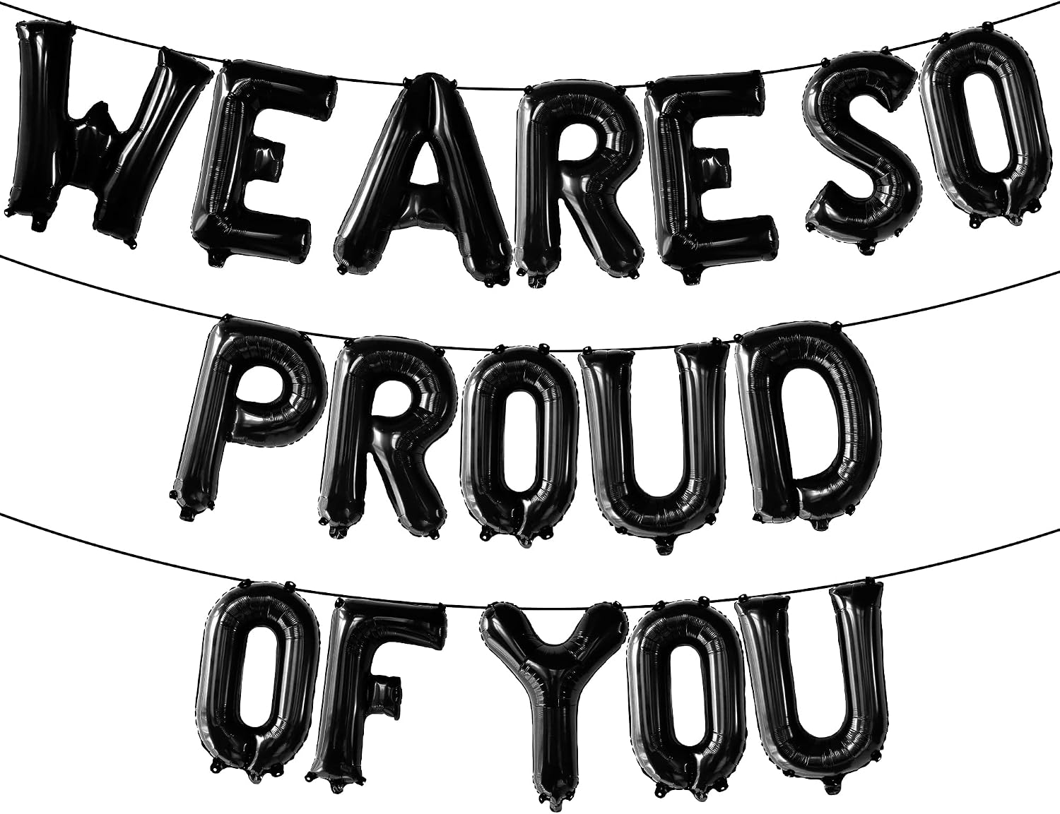 KatchOn, Black We Are So Proud Of You Balloon Banner - 16 Inch | Foil Balloon Banner For Black Graduation Decorations 2026 | Graduation Balloons, Congratulations Decorations, Proud Of You Decorations