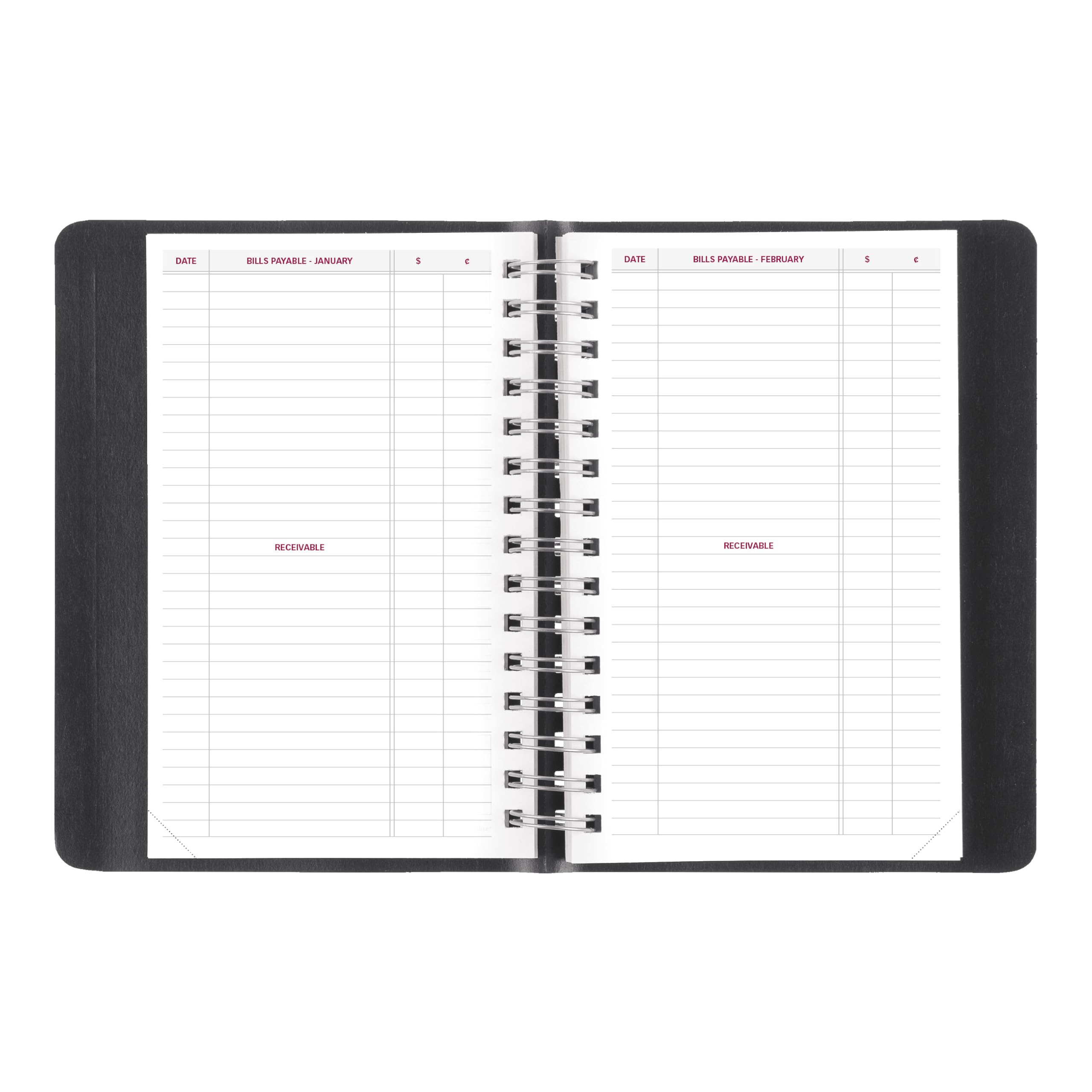 Brownline® CB800.BLK - Agenda giornaliera 2027, 12 mesi, da gennaio a dicembre, rilegatura a doppio filo, 20,3 x 12,7 cm, nero