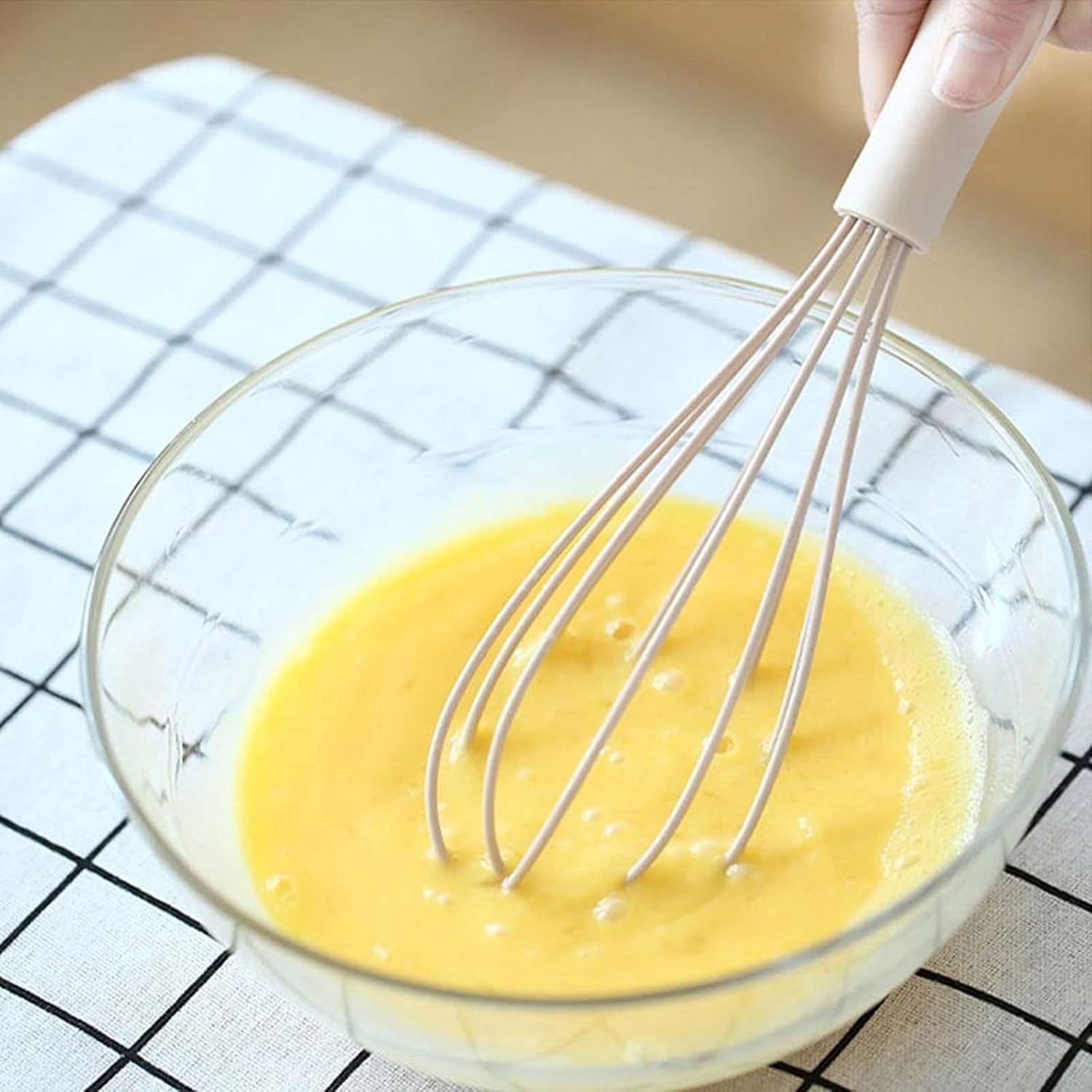 ddq Wisk Whisk Silicone Whisk Manual Egg Beater Mixer Easy to Clean Egg Beater Milk Frother Kitchen Cooking Baking Gadget Mixer(Green)
