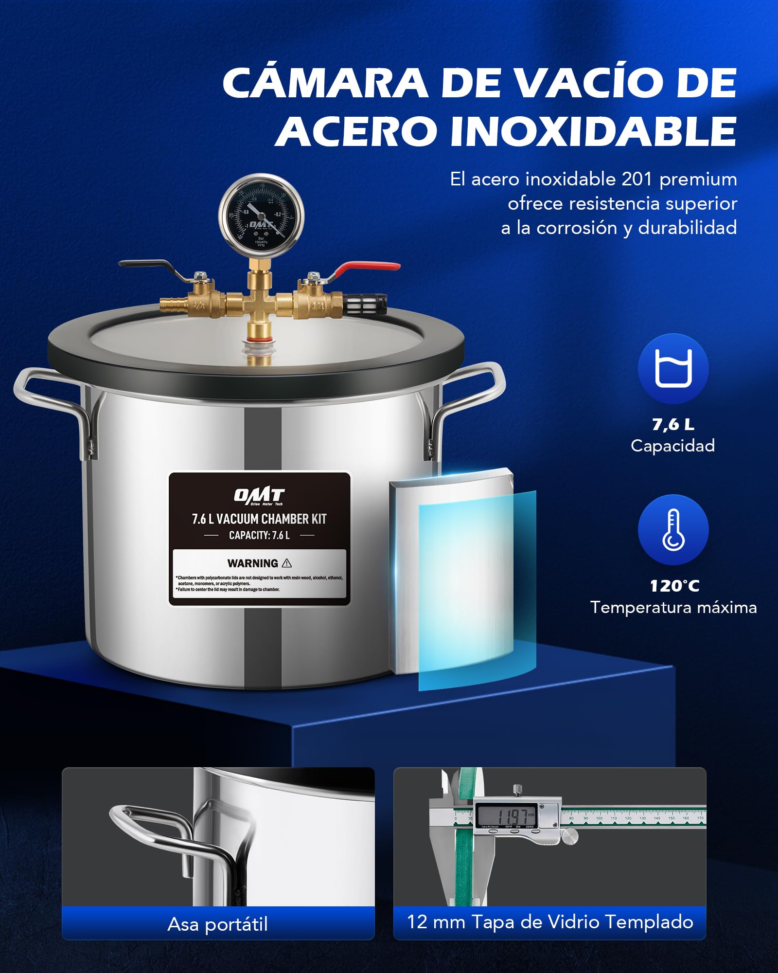 Orion Motor Tech Bomba de Vacío 3.5CFM 186W Aire Acondicionado Automotriz Cámara de 7,6 L