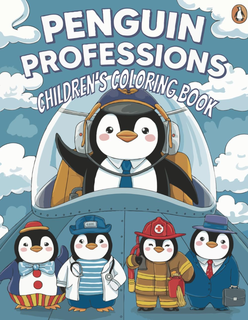 Penguin Professions - A Bold and Easy Coloring Book for Children and Penguin Lovers: A Coloring Book including Cute Penguins with Human Jobs