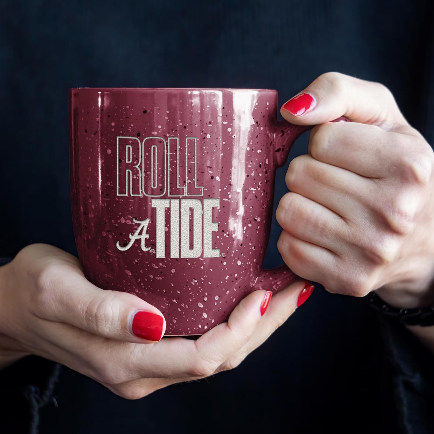 Rico Industries NCAA Team Slogans and Chants 16 oz Team Color Laser Engraved Speckled Ceramic Coffee Mug - Image 4