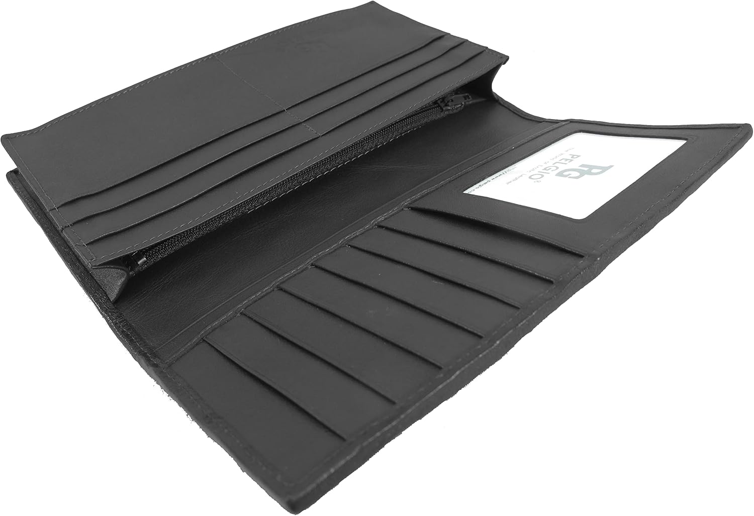 Genuine Row Diamond Stingray Skin Checkbook Wallet Clutch Purse (Black) - Image 4