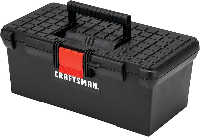 CRAFTSMAN Boîte à outils de 16 po, noire, plastique, verrouillable (CMST16005)