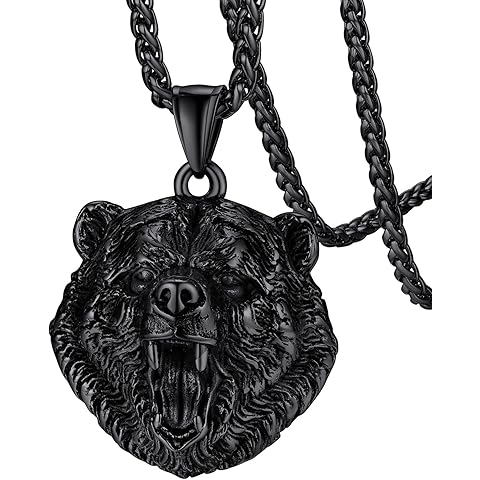 FaithHeart Viking Necklace for Men, Silver/Black/Gold Stainless Steel Nordic Viking Amulet Pendant Necklaces Norse Mythology Talisman Jewelry Gifts for Men