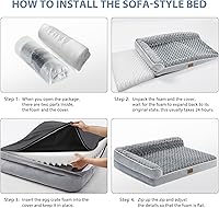 Vista 5 de BFPETHOME Cama ortopédica para perros extra grandes, sofá cama grande impermeable para perros con funda extraíble lavable, cama grande para mascotas