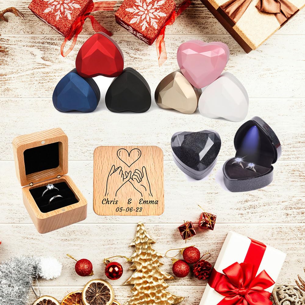 Juego de anillos de compromiso para parejas grabados personalizados, anillos de compromiso con corazón de circonita cúbica, dragón celta para anillos de boda a juego