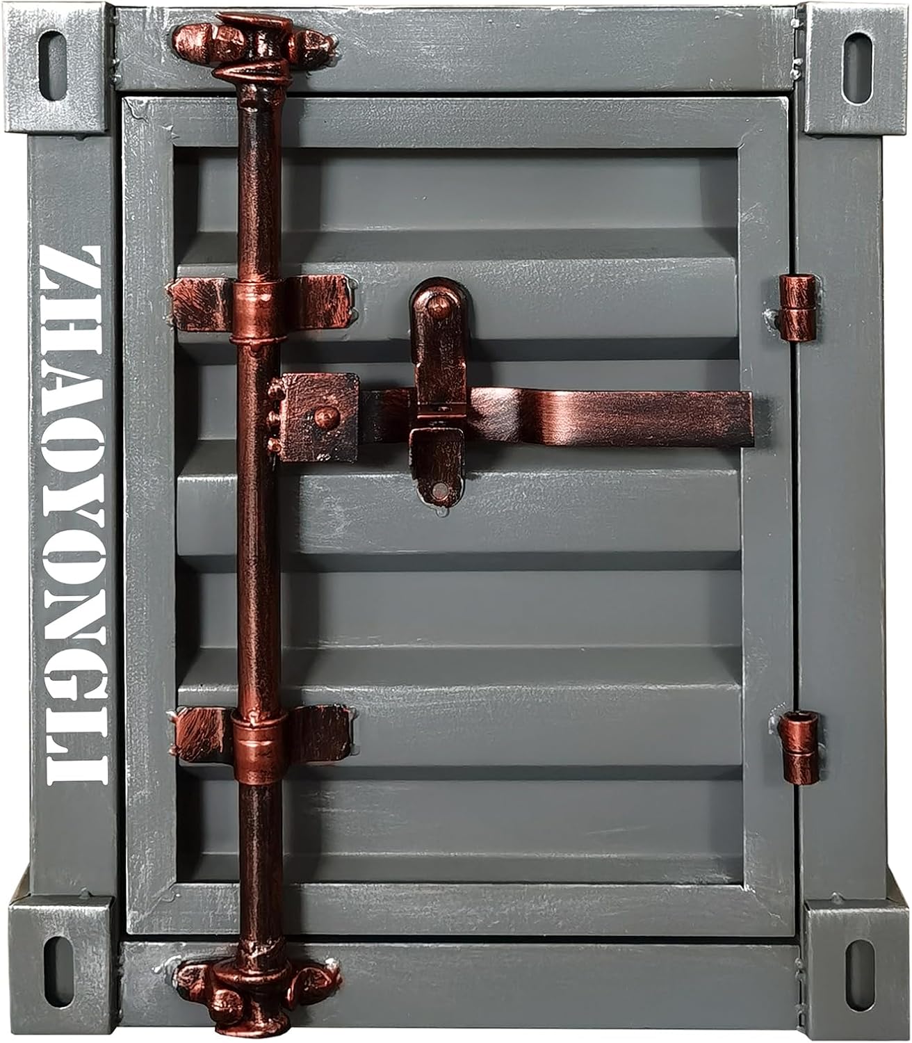 ZHAOYONGLI-End Tables Industrial Nightstand Table, Gray Antique Silver, 15.7x14.9x18.9 inches Gray Antique Silver 15.7x14.9x18.9"