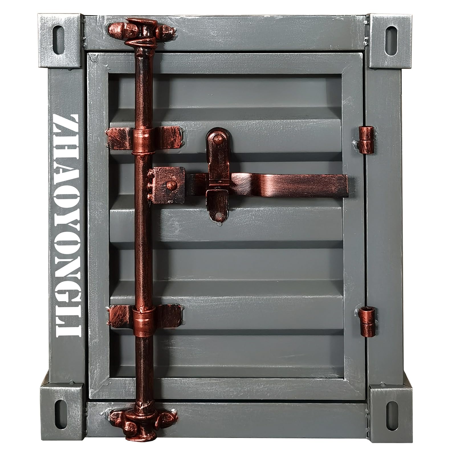 ZHAOYONGLI-End Tables Industrial Nightstand Table, Gray Antique Silver, 15.7x14.9x18.9 inches