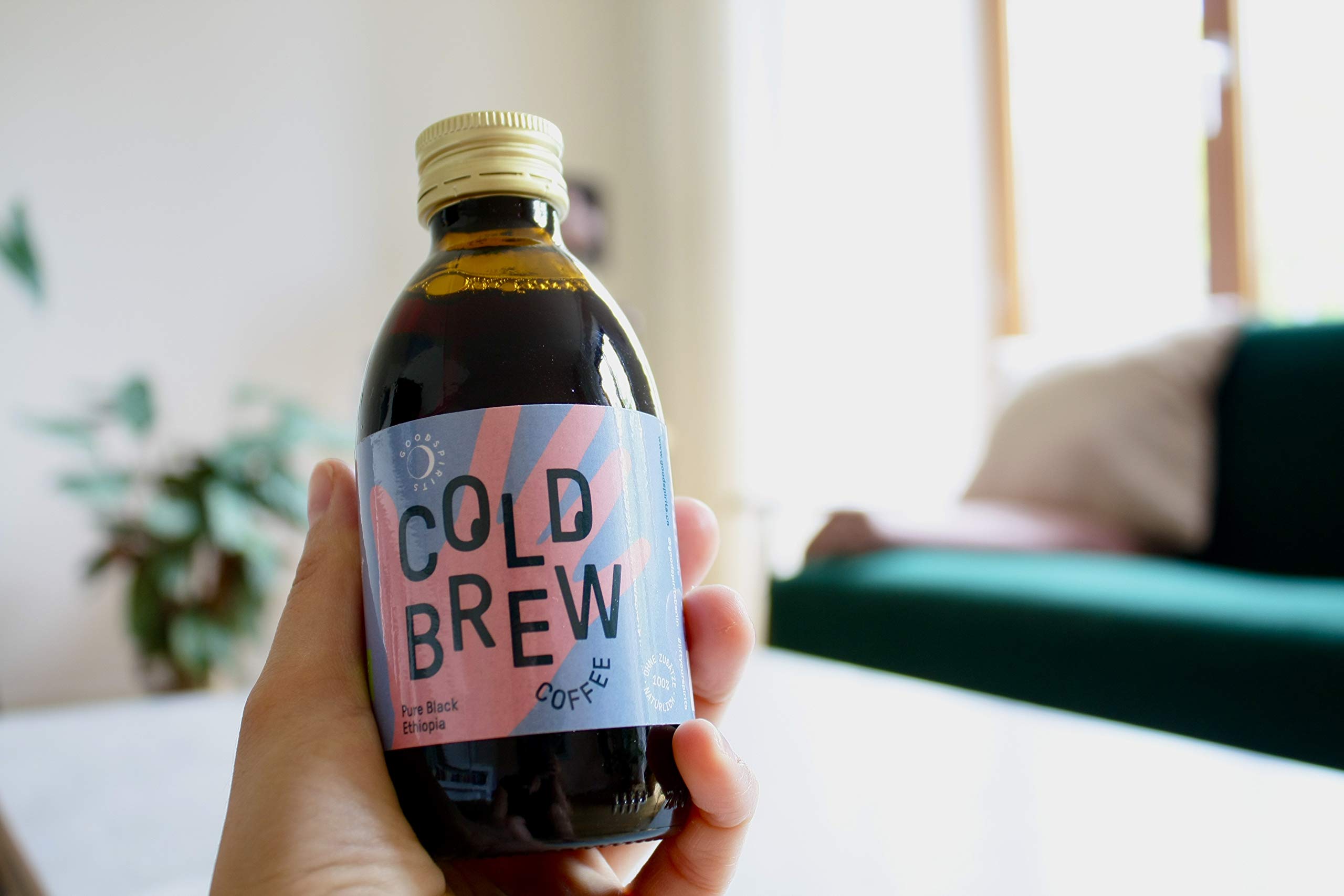 Good Spirits Bio Cold Brew Coffee Pure Black Ethiopia Kaffee Kaltgetränk, EINWEG (12 x 200 ml)