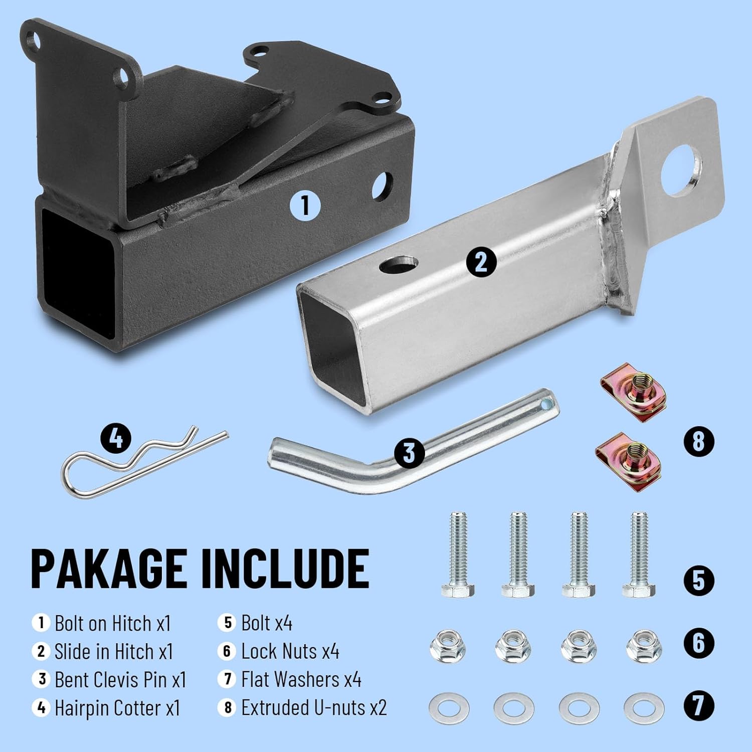 2" Hitch Kit, Trailer Receiver 093-1136-23 Hitch, 093-1136-98 & 093-1111-00 Mower Hitch Kit Compatible with Bad Boy, Maverick 2021 & Newer Models