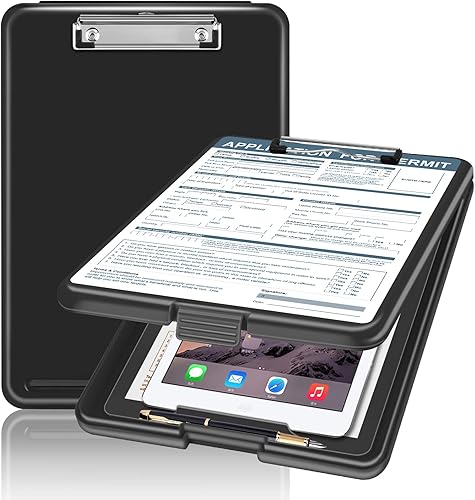 Miniatura 8 de ANZNKU Portapapeles con almacenamiento de 13.3 x 9.6 pulgadas, portapapeles de almacenamiento de alta capacidad, portapapeles de plástico de