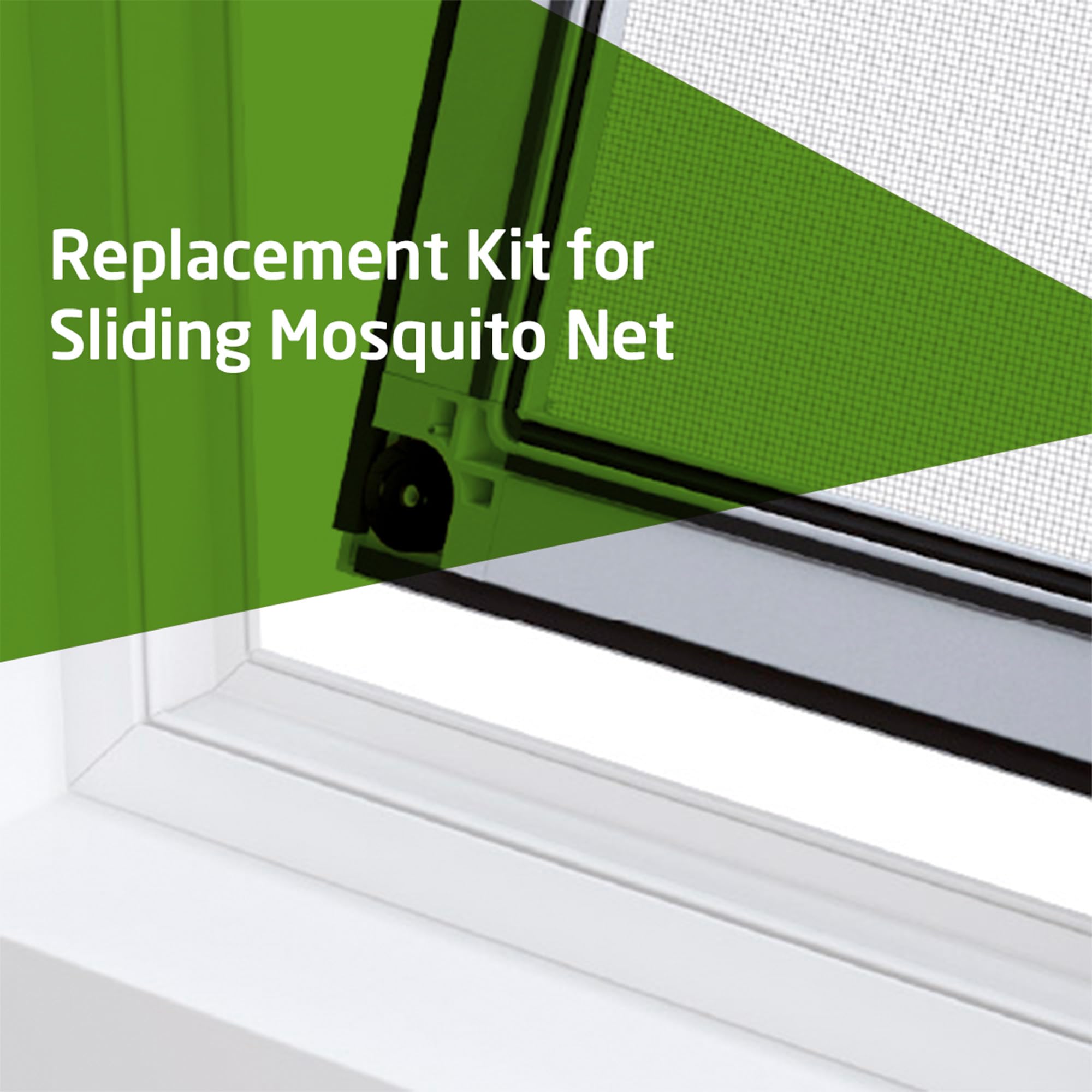 Amig - Replacement Kit for Sliding Mosquito Net, Light Grey, 6,5 x 6,5 cm - Image 2