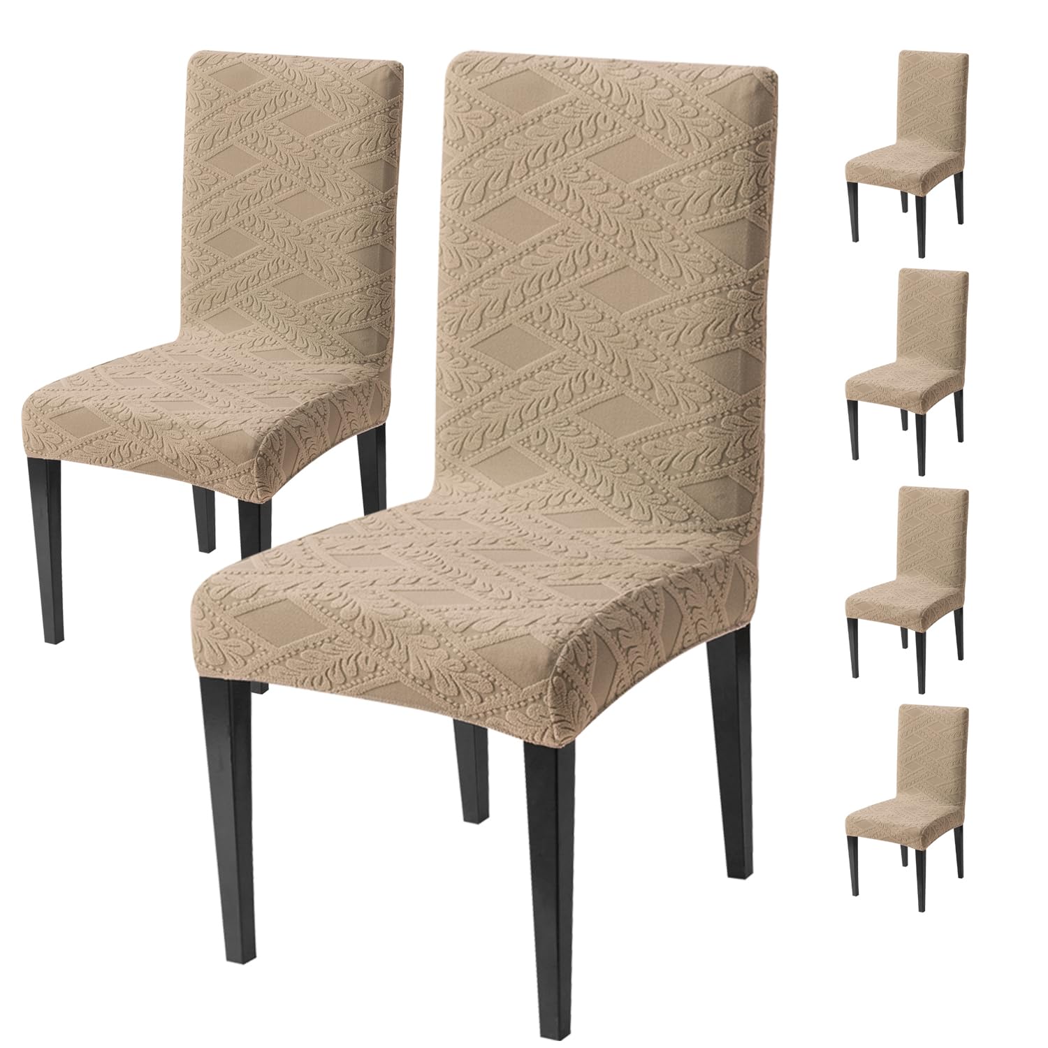 Stretchable Chair Covers - Green Jacquard Dining Covers -30