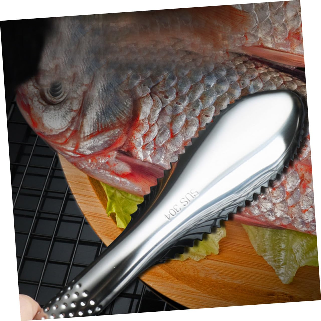 IMIKEYA 4pezzi Raschiatore per Squame di Pesce Acciaio Inox Strumento Multifunzionale per La Pulizia del Pesce per Ristoranti e Uso Domestico con Manico Ergonomico e Lame Affilate per