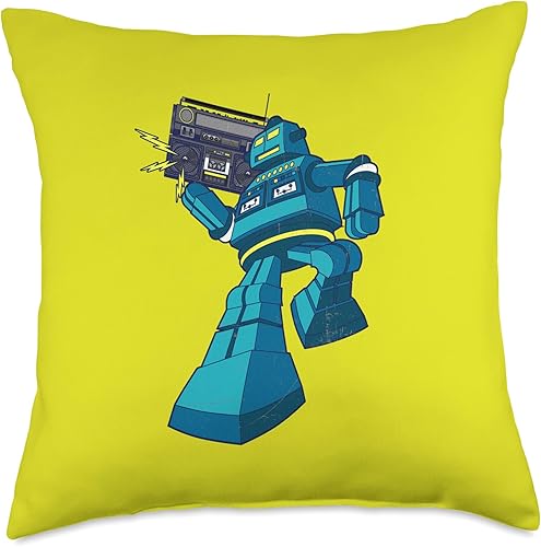 Miniatura 4 de Retro Robot Walkman Boombox Cassette Tape 80s Music Lover Throw Pillow