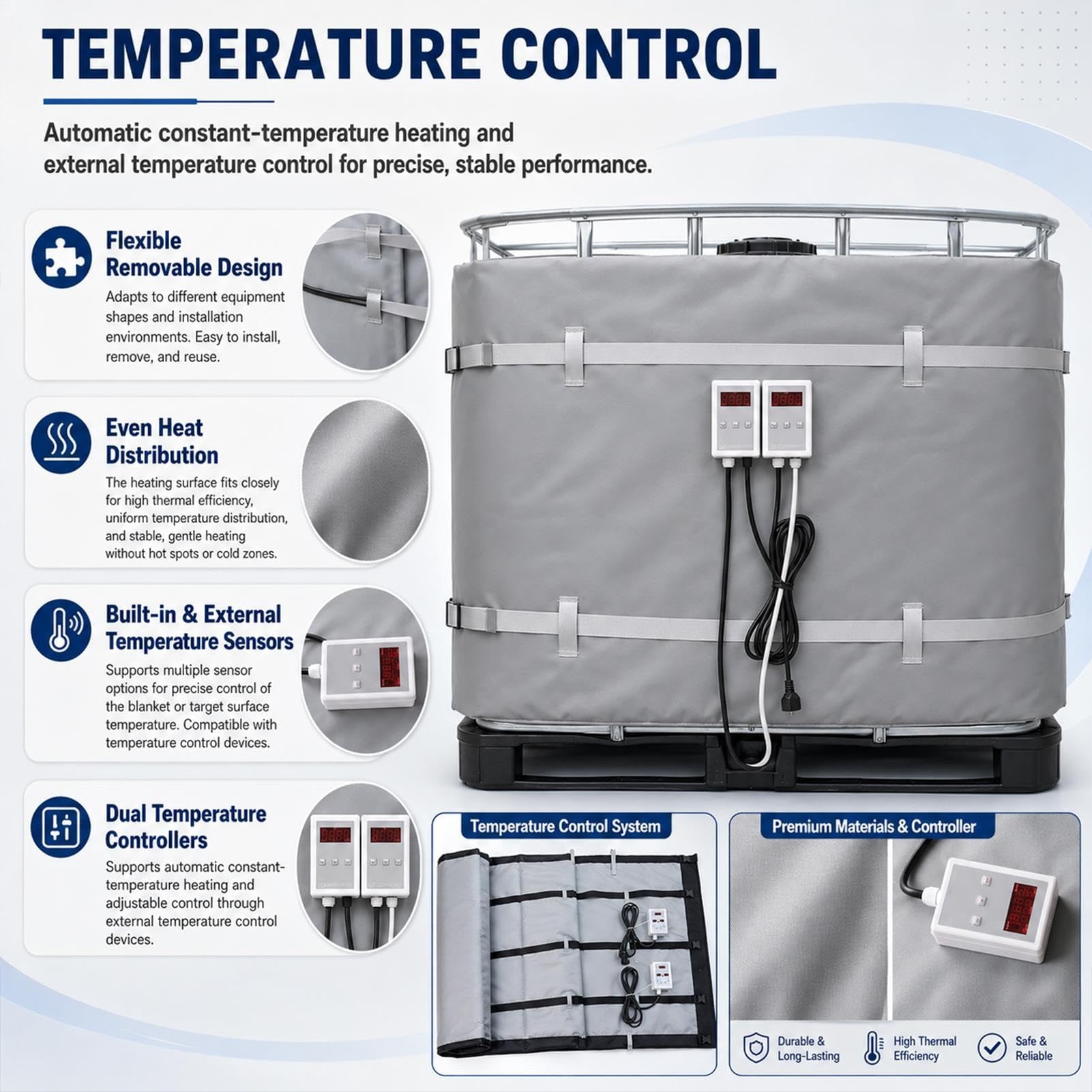 200L/1000L Fassheizdecke,Tragbare IBC/Öltank Heizdecke,Ölfass Heizdecke