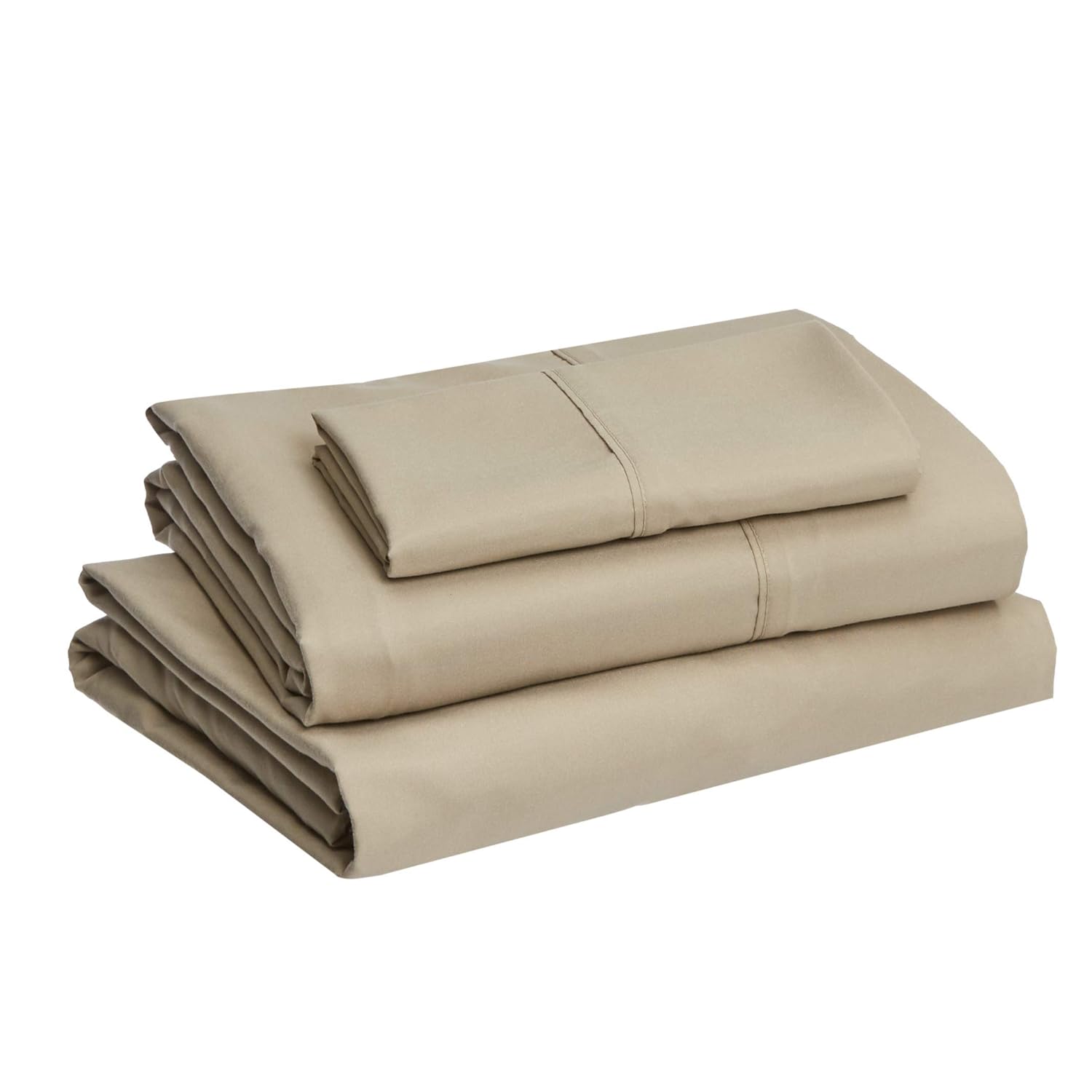Buy AmazonBasics Microfiber Solid Sheet Set Single Large, Olive, 4