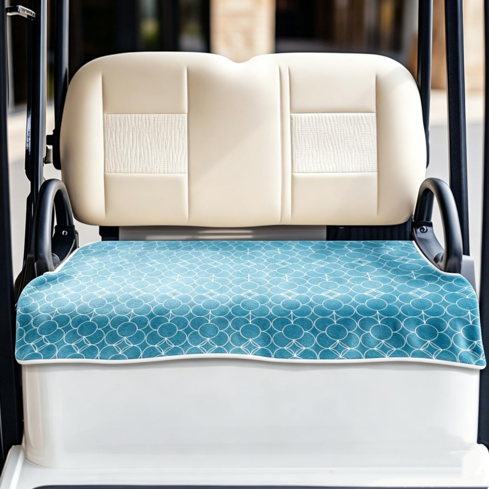 ORIGACH Golfwagen Sitzbezüge, Universal Golfwagen Sitzdecke Für Kühlen Und Bequemen Sitz, Golfwagen Sitzkissenbezüge für 2-Personen-Sitze, 100% Mikrofaser, 78.5 x 130cm Stil1