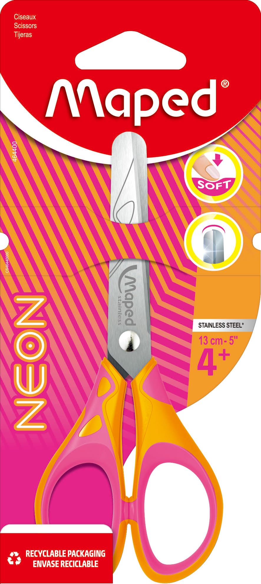 Maped - Scissors Essentials Soft Neon 13 cm