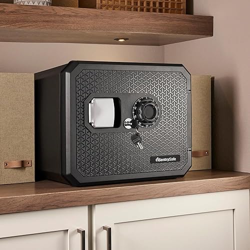 Miniatura 5 de SentrySafe Caja fuerte ignífuga grande de 0.81 pies cúbicos con bloqueo de combinación de dial para el hogar u oficina, protege dinero, documentos u