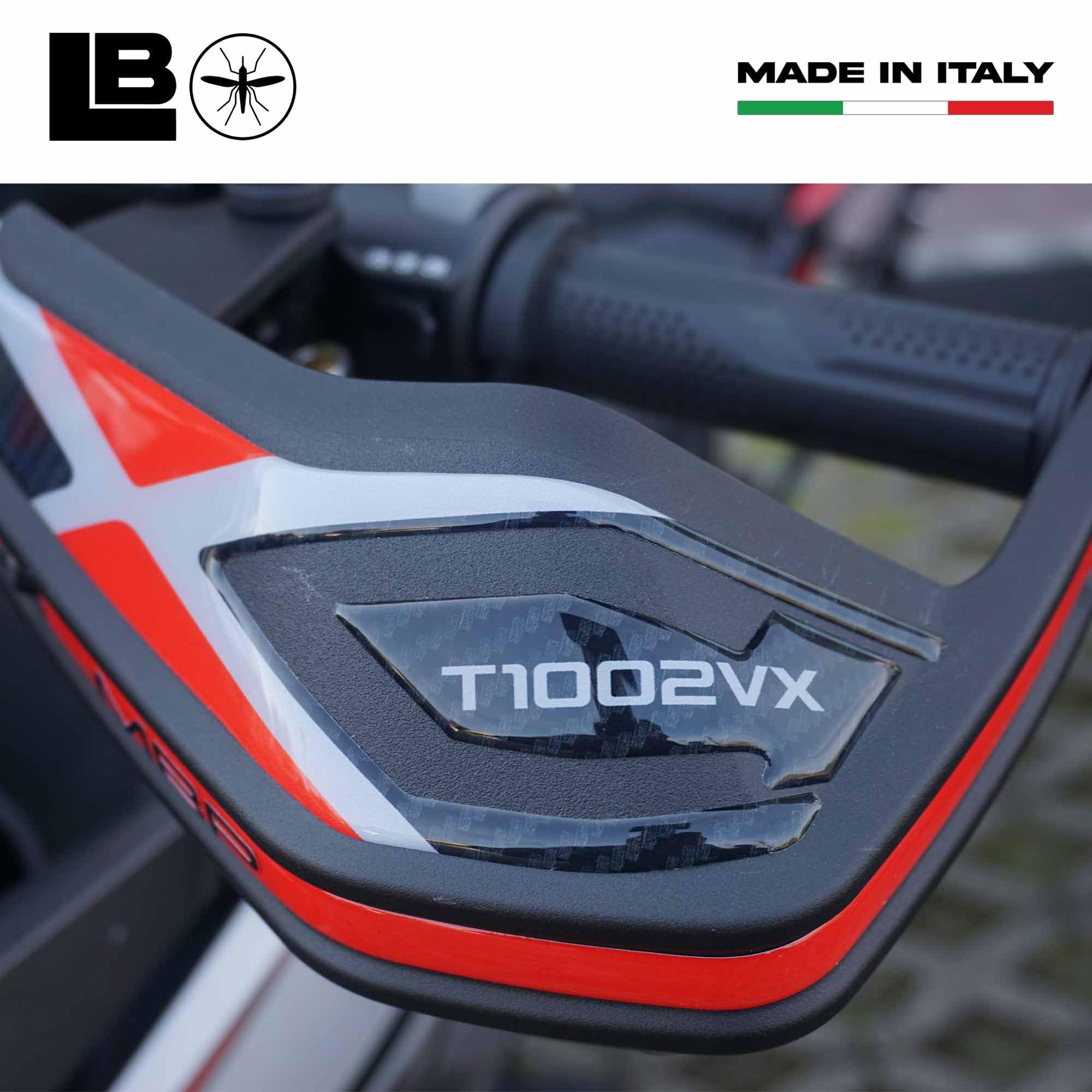 labelbike - 3D Motocyklowe Naklejki Osłony Dłoni Dekoracje i Ochrona w Żywicy kompatybilne z Morbidelli T1002VX 2025 - Kolor Karbon Szary Czerwony