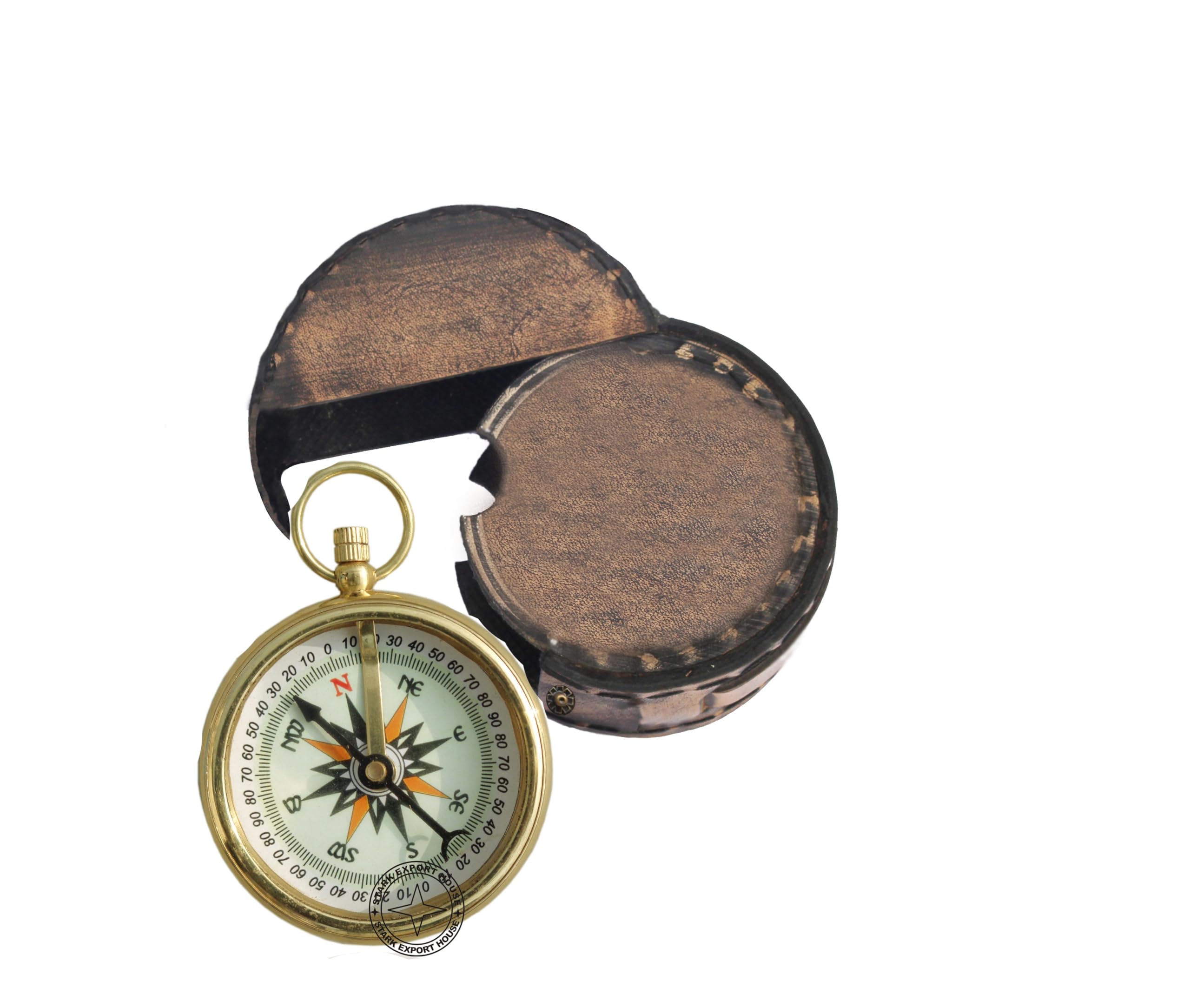 Designer Brass 2 Inch Sundial Compass Direction Working Pocket Compass (OPNG)-image-35