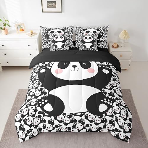 Erosebridal Cartoon Panda Comforter Set 7 Piece Bed in a Bag