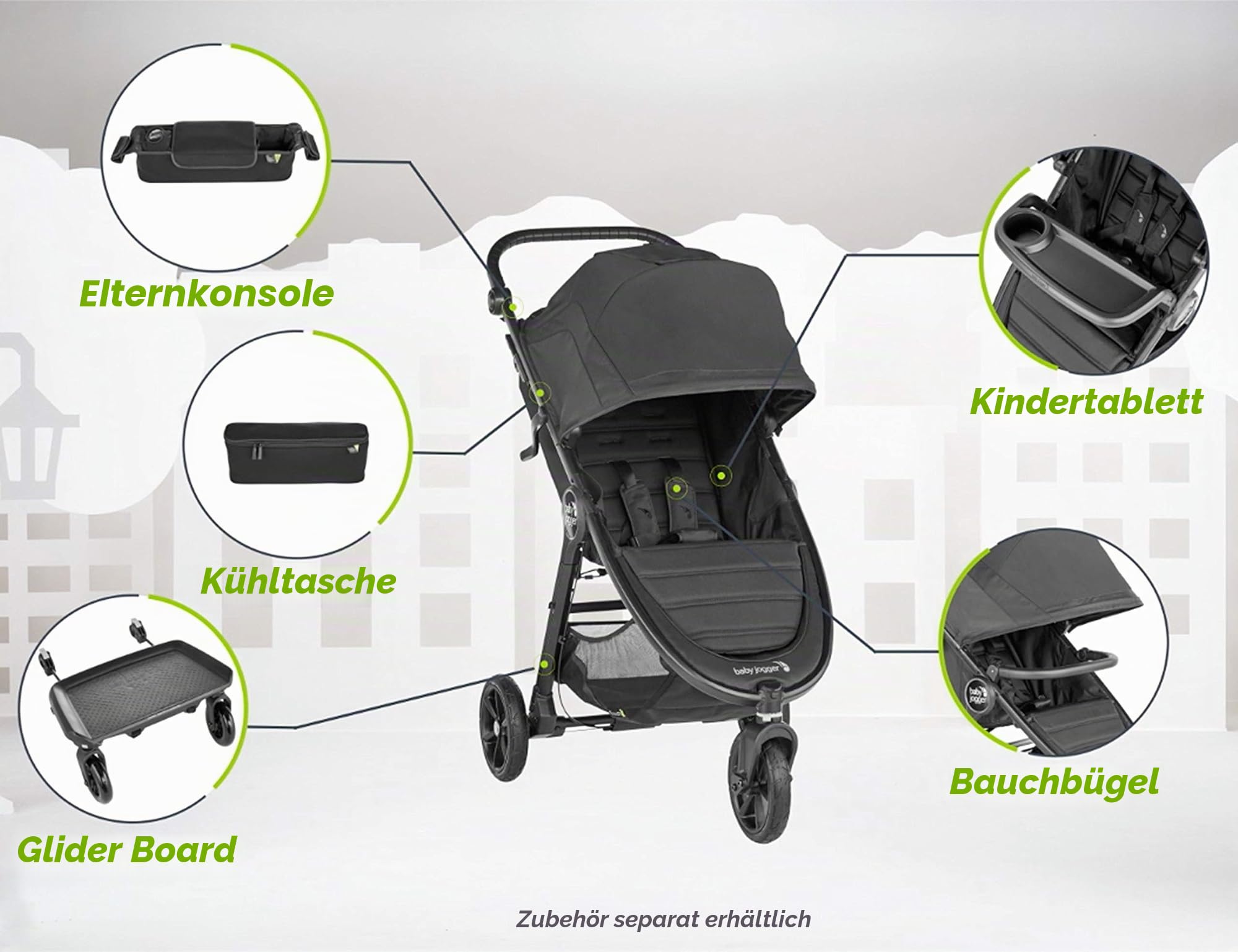 Baby Jogger Wetterschutz Regenschutz | für City Elite 2, Mini GT2 und Mini 2 Buggy Kinderwagen | Hält Regen, Schnee und Wind Ab