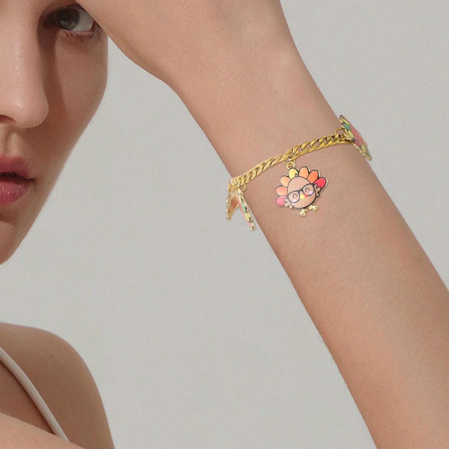 34Pcs Turkey Charms for Thanksgiving - Alloy Pendants With Cute Chick for Jewelry Making - DIY Craft Supplies for Bracelets, Necklaces, Earrings - Image 7