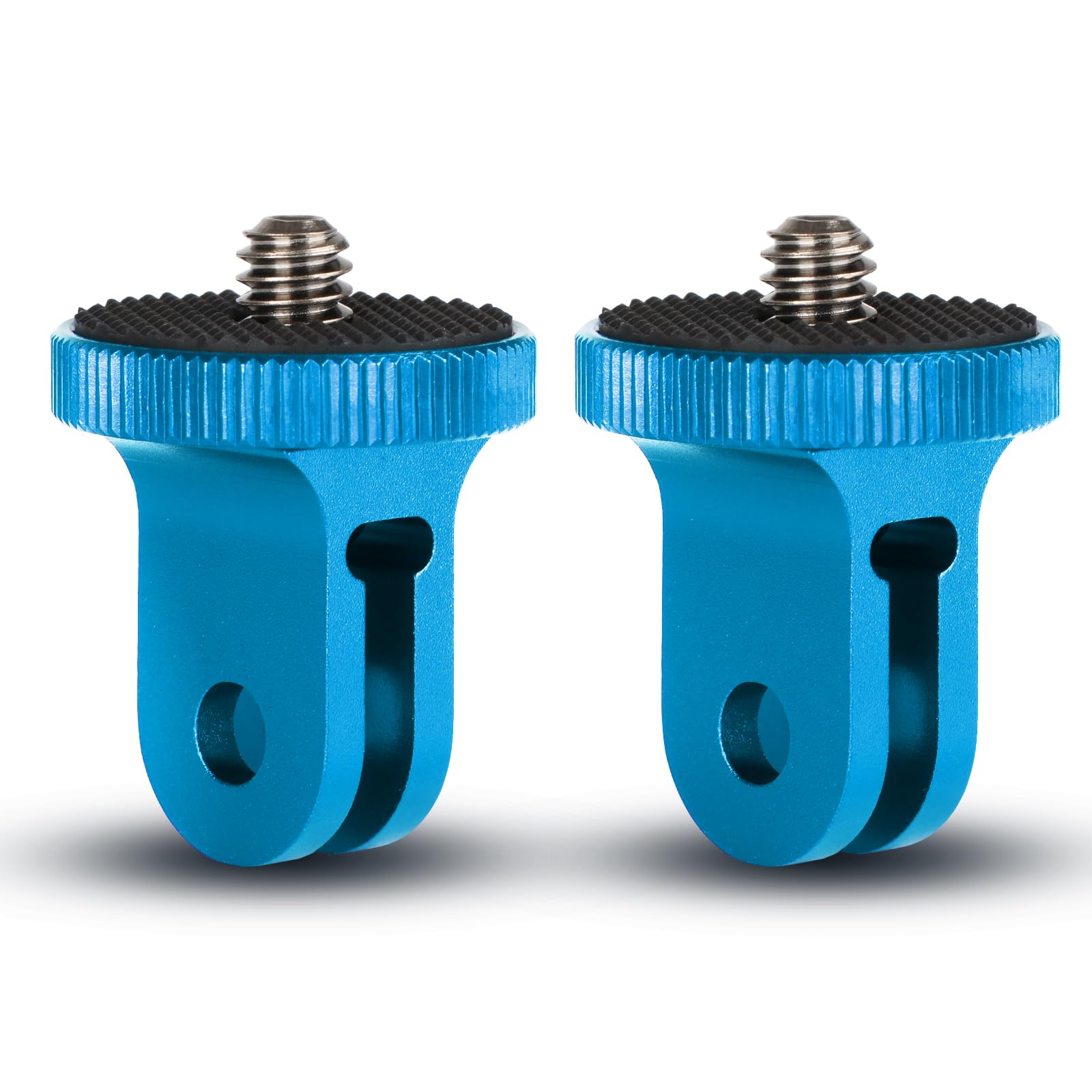 HSU Aluminium 1/4 Zoll Kamerahalterung Stativadapter für Insta360 X4 X3 X2, Sony, SJCAM, Xiaomi, Xiaoyi und Anderen Action-Kameras (2PCS,Blau)