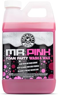 Chemical Guys Mr. Pink Foam Party Wash & Wax - 64 oz Tangerine Scent High Foaming Car Wash Soap for Foam Cannons and Buckets – Safe on Paint, Clear Coat, Cars, Trucks, SUVs, and RVs