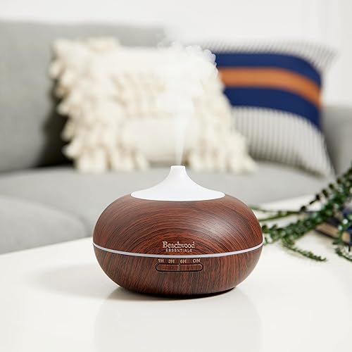 Miniatura 5 de Beachwood Essentials Difusor ultrasónico de aromaterapia para aceites esenciales, grado terapéutico, te ayuda a relajarte, 3 temporizadores y 7