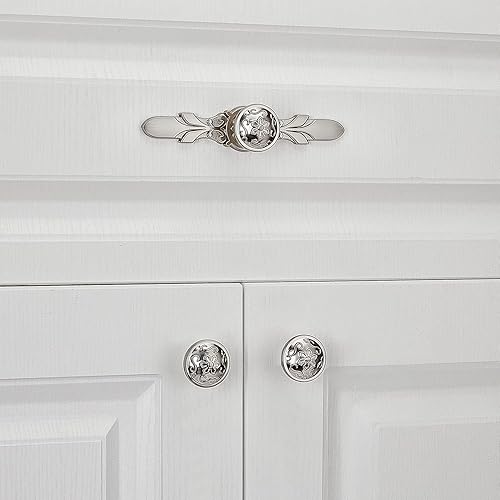 Miniatura 6 de Aandxmok Juego de 10 pomos y platos de bronce antiguo para armarios y cajones, pomos y platos de gabinetes de cocina para cajones de tocador,