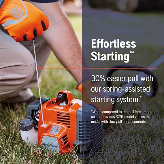 Husqvarna 330LK Gas String Trimmer, Weed Eater Gas Powered, 970545002 | 20-inch straight shaft gas weed wacker with Rapid Replace trimmer head for seamless string reloading, and LowVib technology