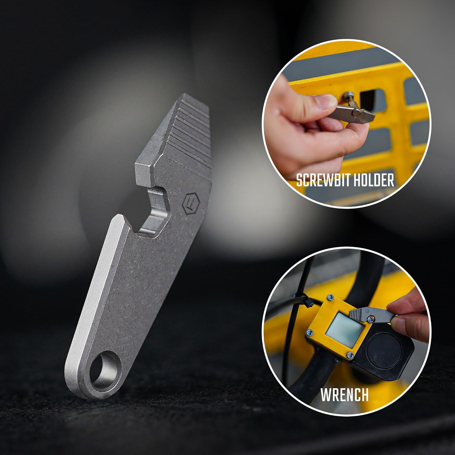 KeyUnity KR01 Titanium EDC Pry Bar Multitool, 6 in 1 Mini Crowbar Keychain Tool for Everyday Carry